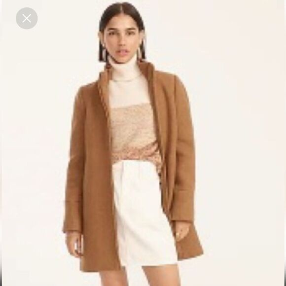 Jcrew Camel Tan  Lodge coat in Italian stadium-cloth wool Large/ Us 10 - Picture 5 of 15